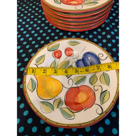 Tabletops gallery Ella 8” side plates set of 6 hand painted fruit colorful fruit - Picture 9 of 11